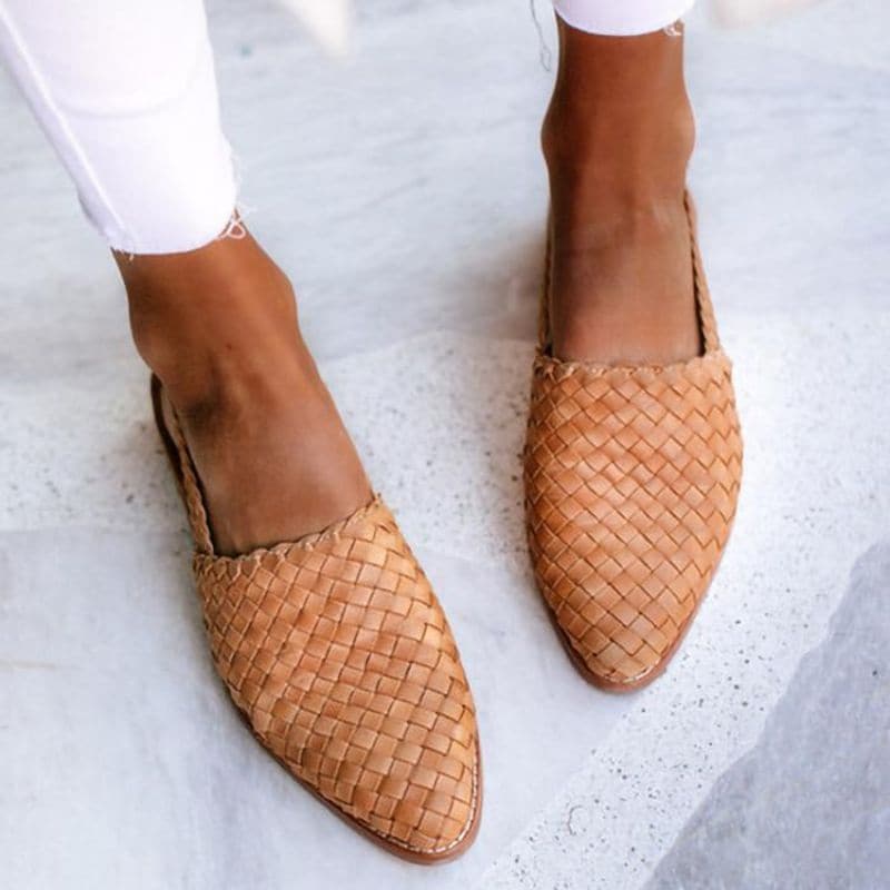 Levoire | Sandales Plates Pour Femmes - Tressées Marron clair