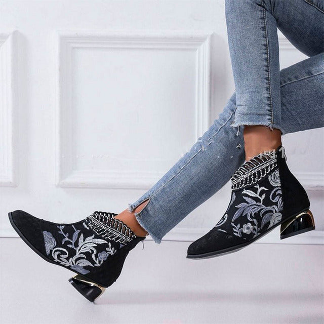 Levoire | Bottes De Luxe Avec Impression Brodée Pour Femmes