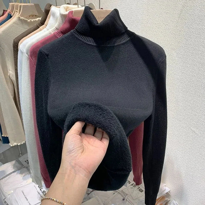 Levoire | Chemise Haute Col En Polaire À Manches Longues Noir