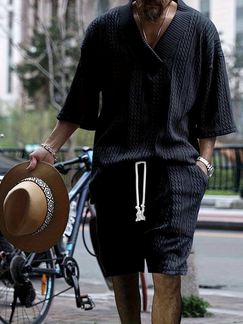 Levoire | Chemise Et Ensemble De Shorts Pour Hommes Bleu marine