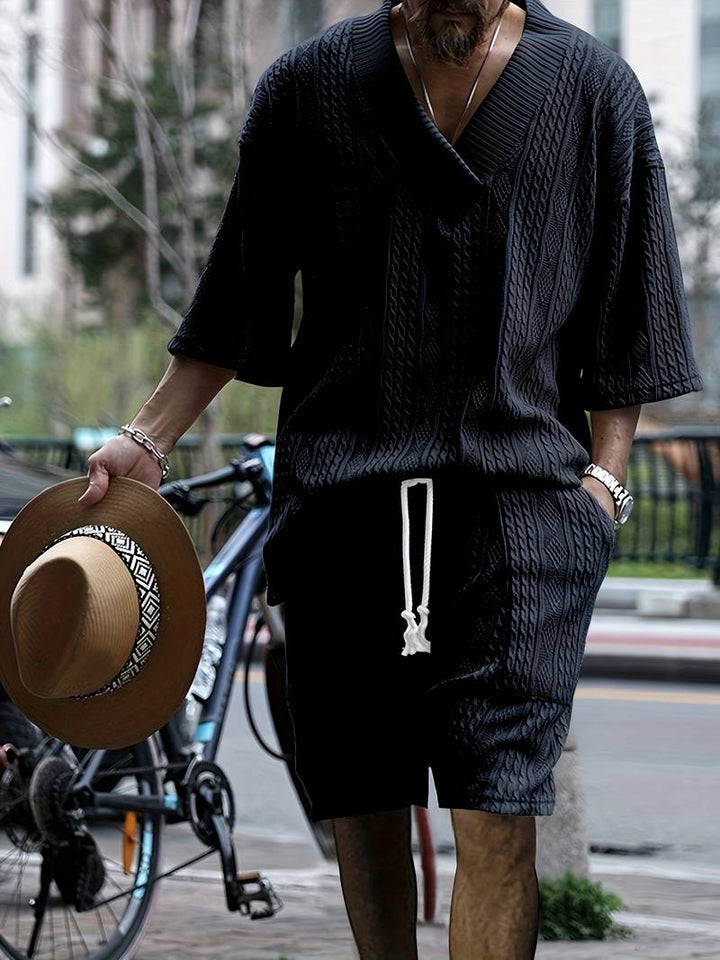 Levoire | Chemise Et Ensemble De Shorts Pour Hommes Bleu marine