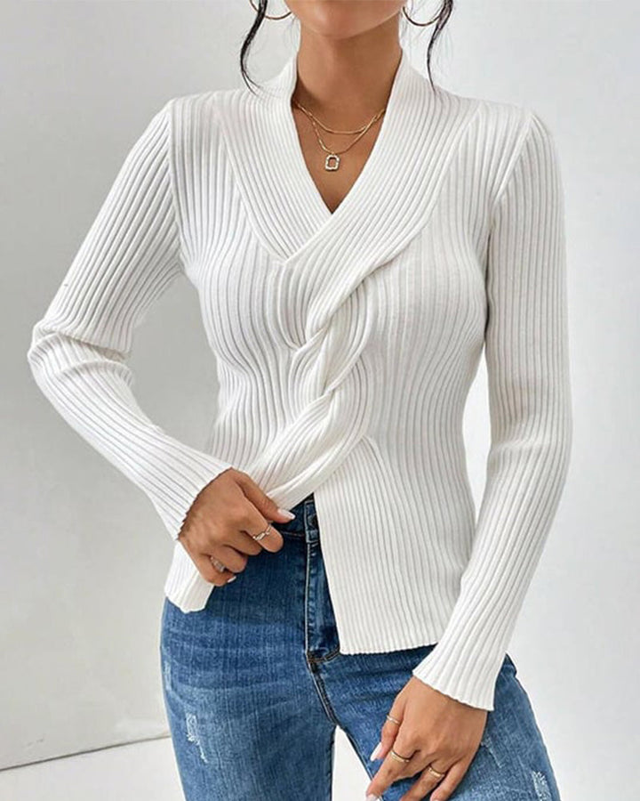Levoire | ELEGANT PULL LONG À MANCHES LONGUES Blanc