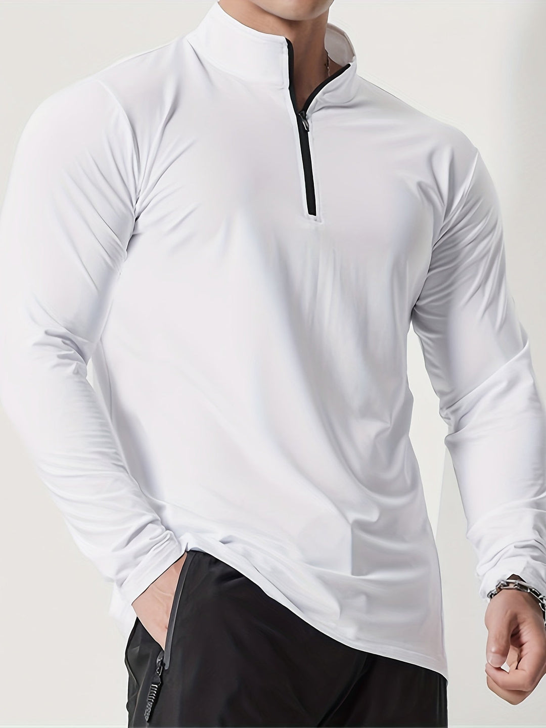 Levoire | Slim Fit Henley Shirt Avec Demi-Zip Et Col Montant