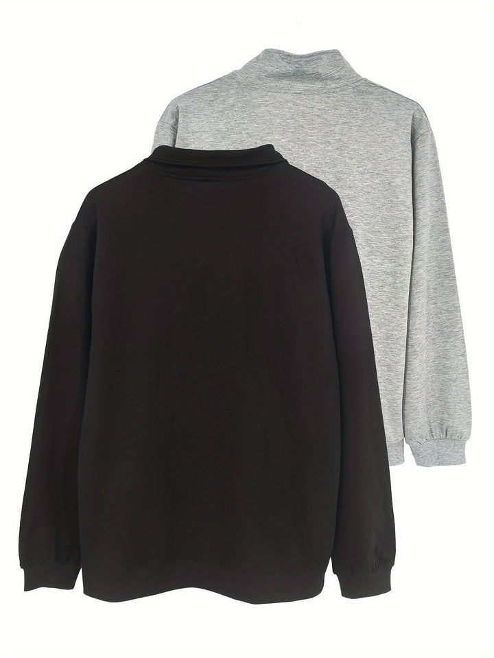 Levoire | Rento Sweatshirt Hommes Non Mélangé Avec Fermeture Éclair Mi-Longue, Manches Longues
