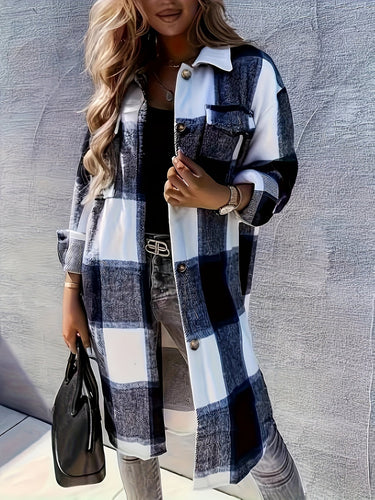 Levoire | Manteau Décontracté Long À Carreaux