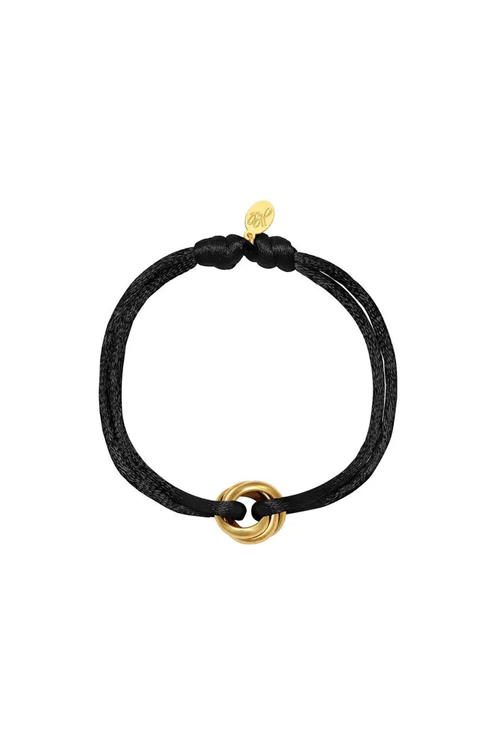 Levoire | Bracelet Bande À Nouer Noir & Or