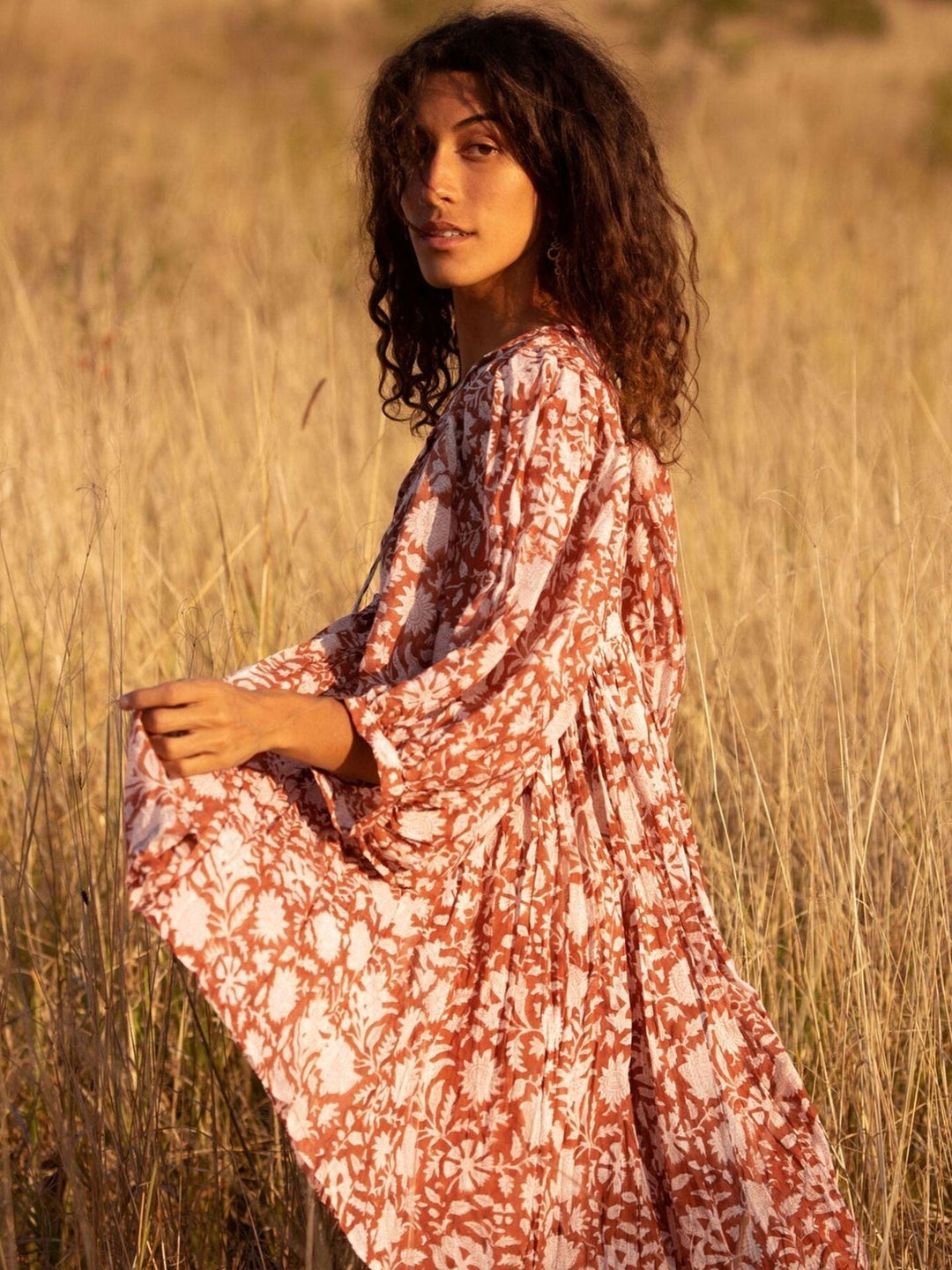 Levoire | Robe Courte Florale À Manches Bouffantes