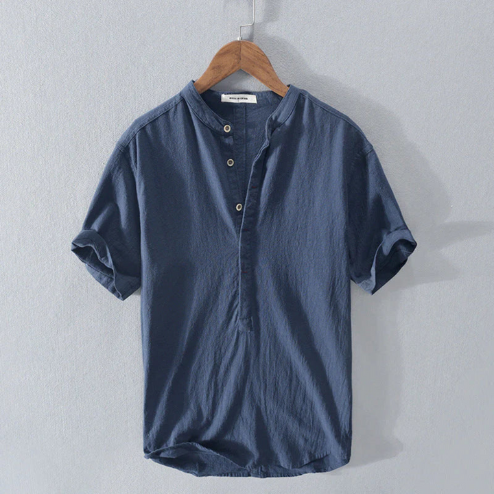 Levoire | Chemise D'Été Pour Hommes À Col Montant Merensiniset