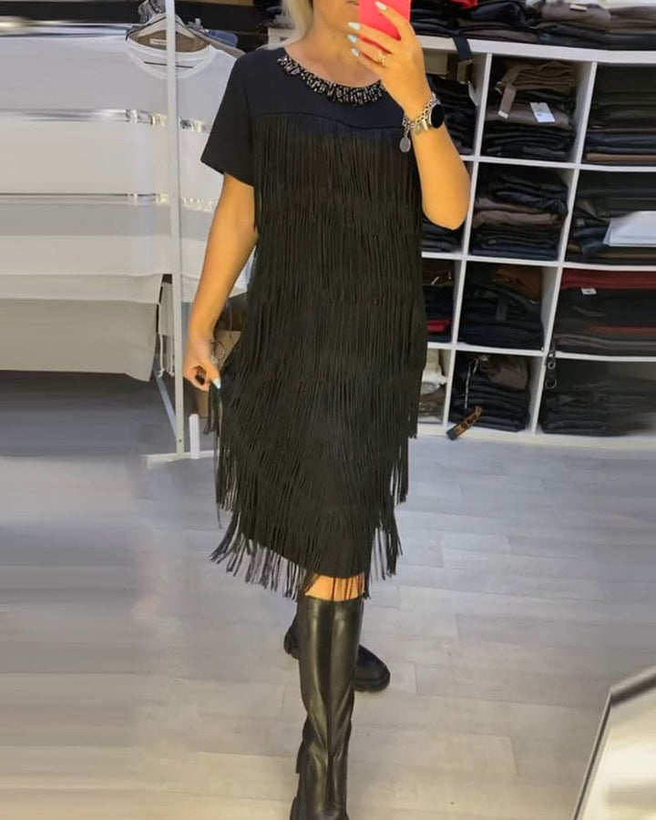 Levoire | Robe Élégante Avec Franges