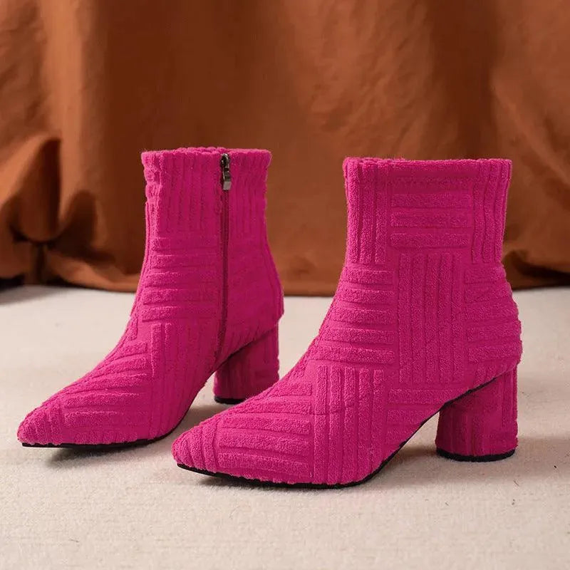 Levoire | Spike bottes avec fermeture éclair Rose rosaire