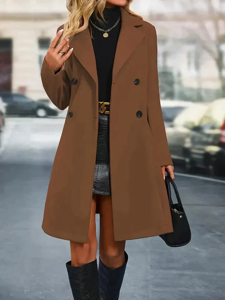 Levoire | Manteau Croisé Pour Femmes Braun