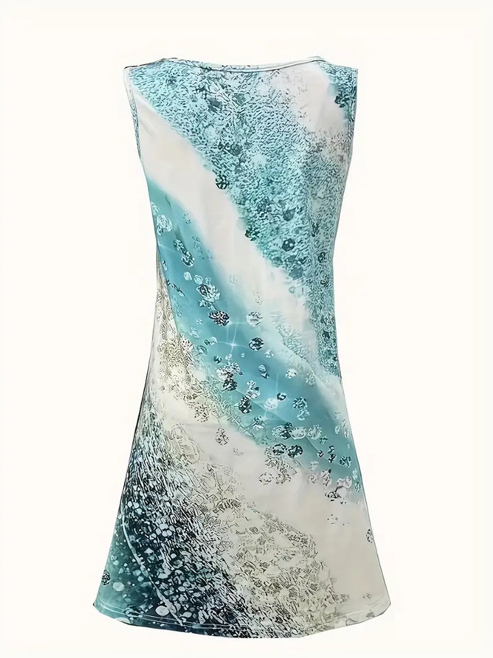 Levoire | Robe Débardeur Avec Imprimé Abstrait Et Encolure Ronde