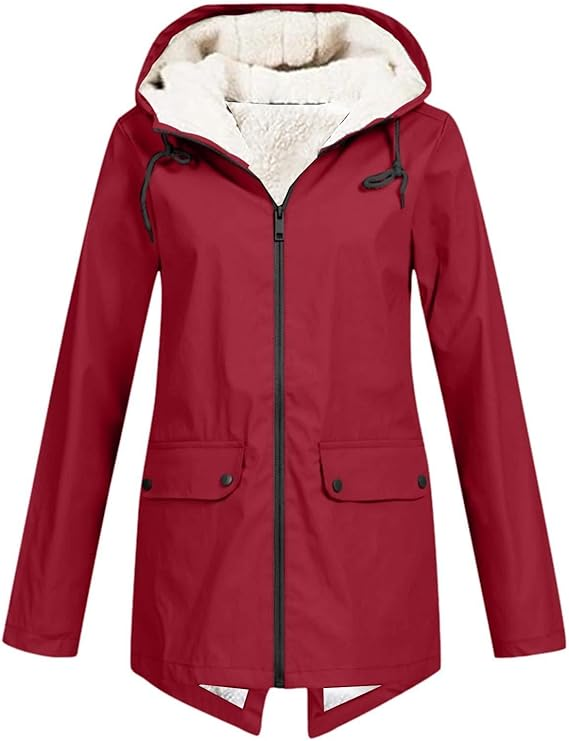 Levoire | Veste à capuche à manches longues chaude avec zip Rot