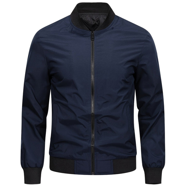 Levoire | Veste Bomber Unicolore Avec Col Baseball Bleu marine
