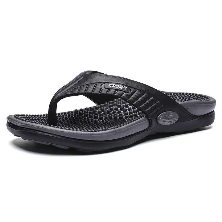 Levoire | Tongs Légères Avec Semelle À Points De Pression Pour Hommes Noir