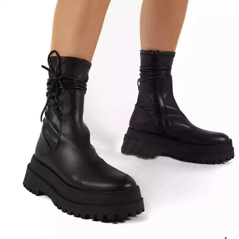 Levoire | Bottines pour femmes à semelle plate - Antidérapant, élégant et très confortable Noir