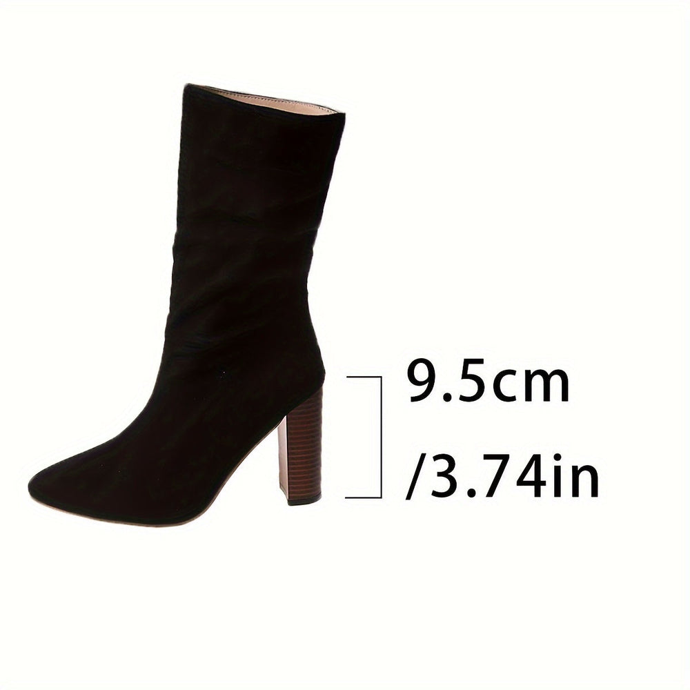 Levoire | Bottines Classiques À Talon Haut Jusqu'Au Milieu Du Genou