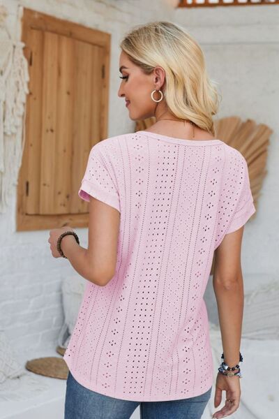 Levoire | Lochkuvio Col Rond T-Shirt À Manches Courtes Retournées