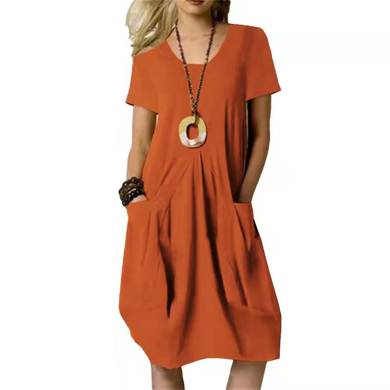 Levoire | Robe de femme longueur genou Orange Rouge