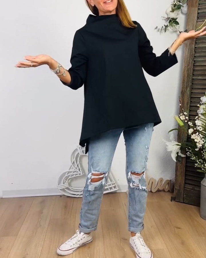 Levoire | Blouse Avec Encolure Arrondie Et Manches Longues Noir