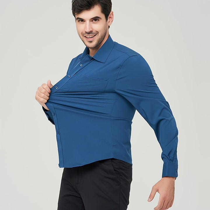 Levoire | Chemise De Business En Coton Respirant Pour Homme Bleu Paon