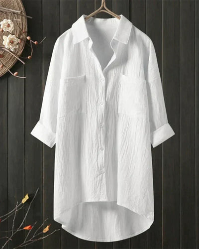 Levoire | T-Shirt En Lin À Manches Longues Et Boutons Pour Le Printemps