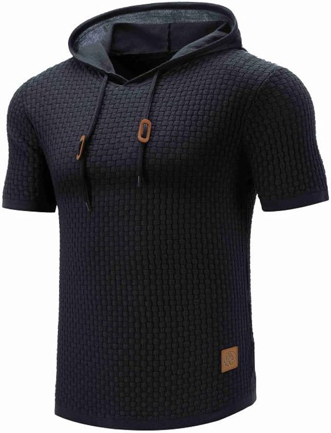 Levoire | Sweat À Capuche Confortable Et Chaud Avec Des Manches Courtes Noir