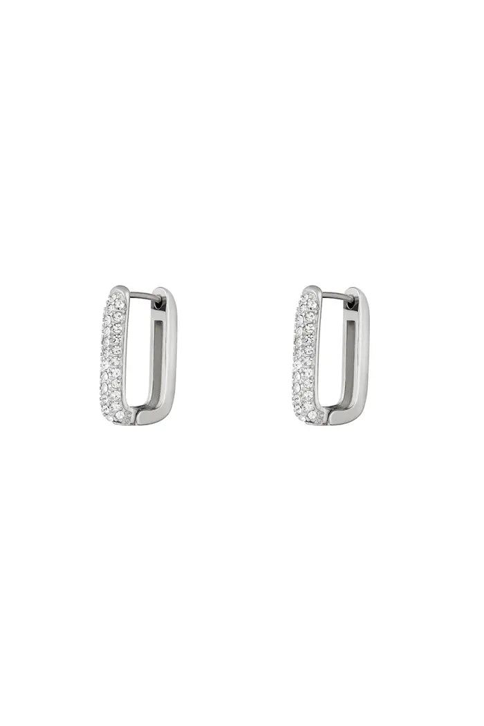 Levoire | Boucles D'Oreilles Hoop Brillantes Argent