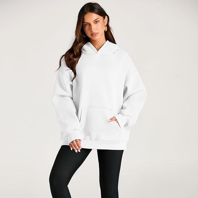 Levoire | Sweat à capuche long avec poches Blanc