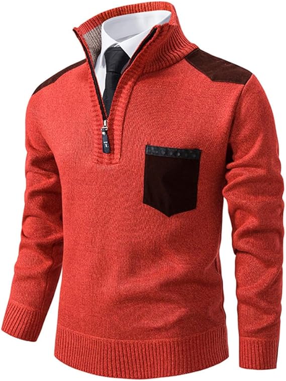 Levoire | Pull Zippé Élégant En Tricot Fin Rot