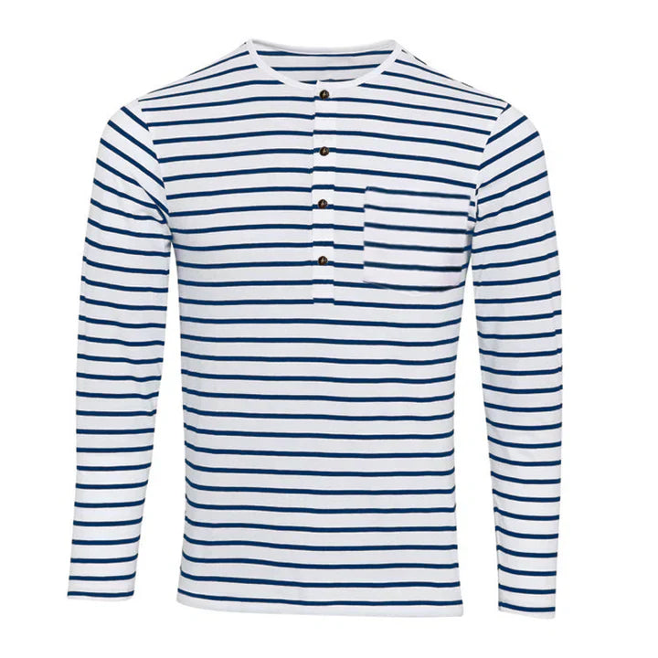 Levoire | Chemise À Rayures À Manches Longues Avec Col Henley
