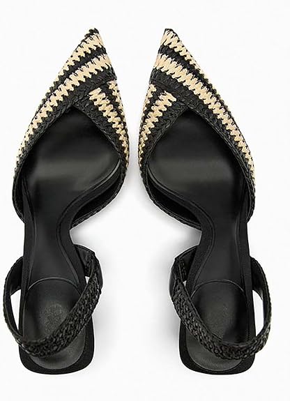 Levoire | Élégant Tressé Chaussures De Bureau Slingback Talons