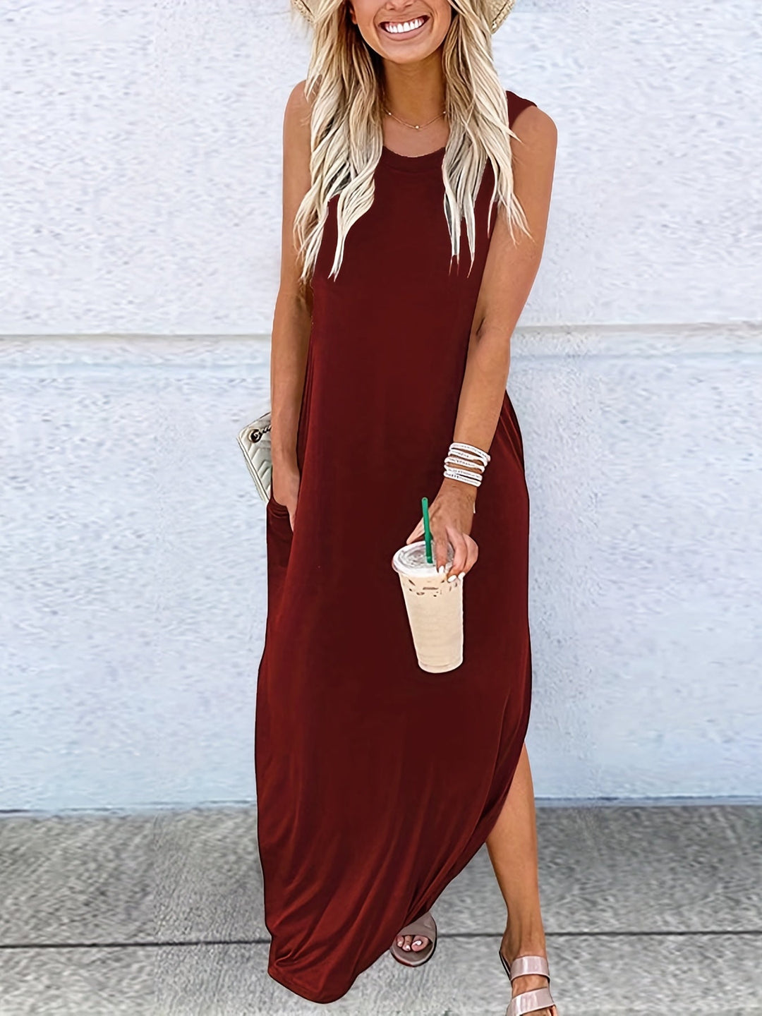 Levoire | Robe femme à col rond Bourgogne