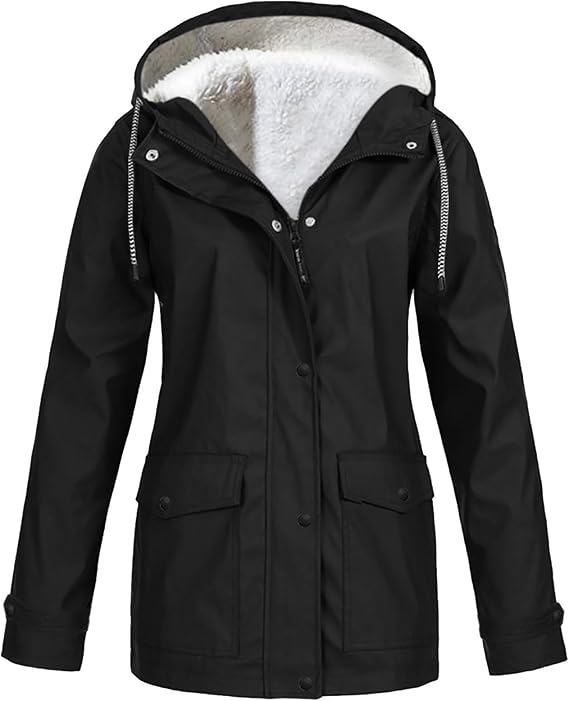 Levoire | Veste à capuche à manches longues chaude avec zip Noir