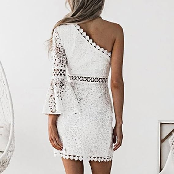 Levoire | Femme Robe courte bohème - Blanc