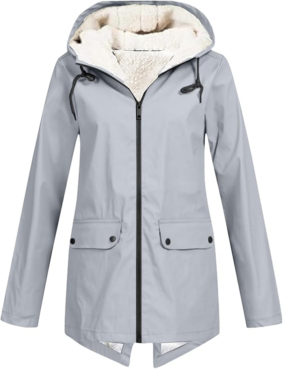 Levoire | Veste à capuche à manches longues chaude avec zip Gris