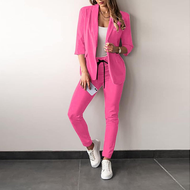 Levoire | Blazer Et Pantalon Stylé Pour Femmes Rosa