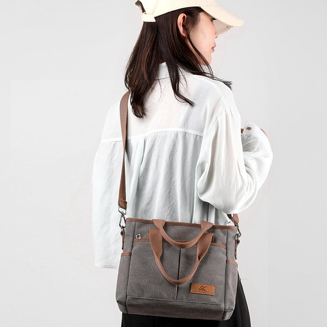 Levoire | Sac Bandoulière En Toile Pratique Avec Des Compartiments Spacieux