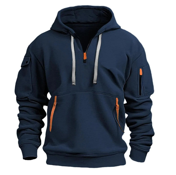 Levoire | Sweat à capuche à fermeture éclair semi-ouverte Bleu