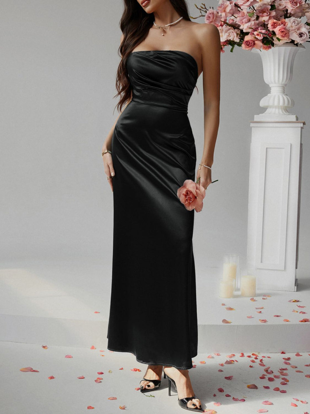 Levoire | Robe Maxi Tube Drapée Sans Manches