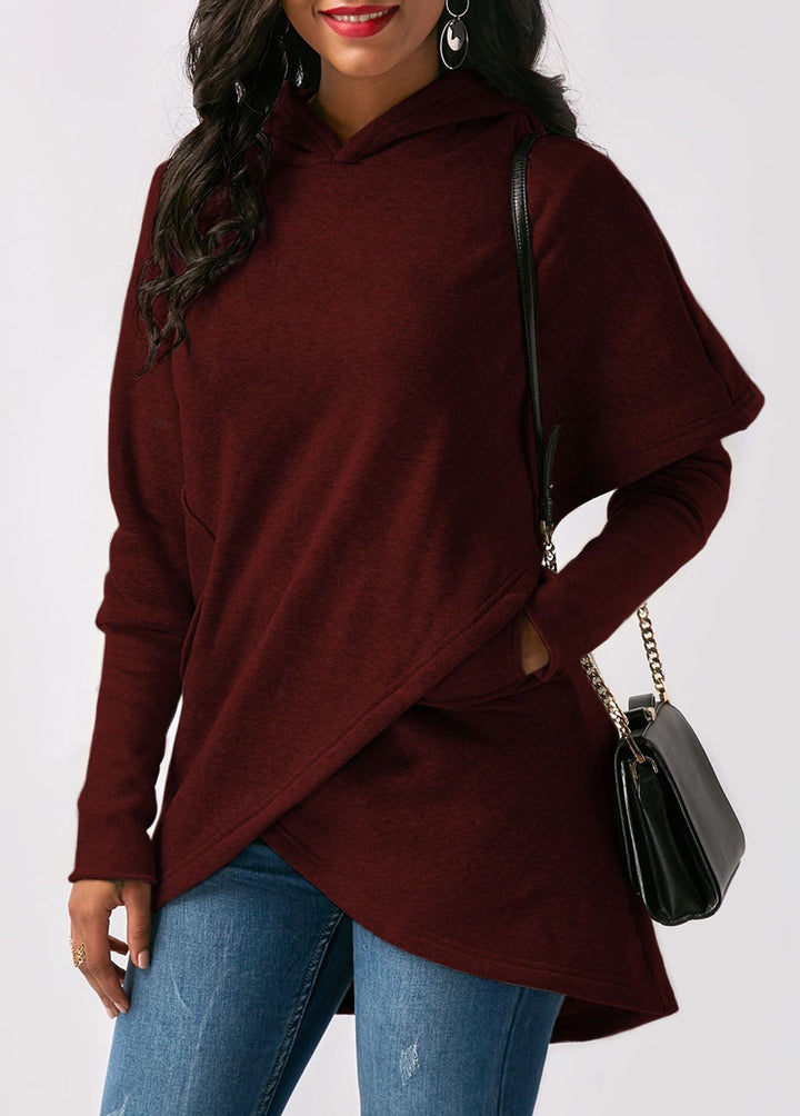 Levoire | Sweat À Capuche Asymétrique Tendance Rot