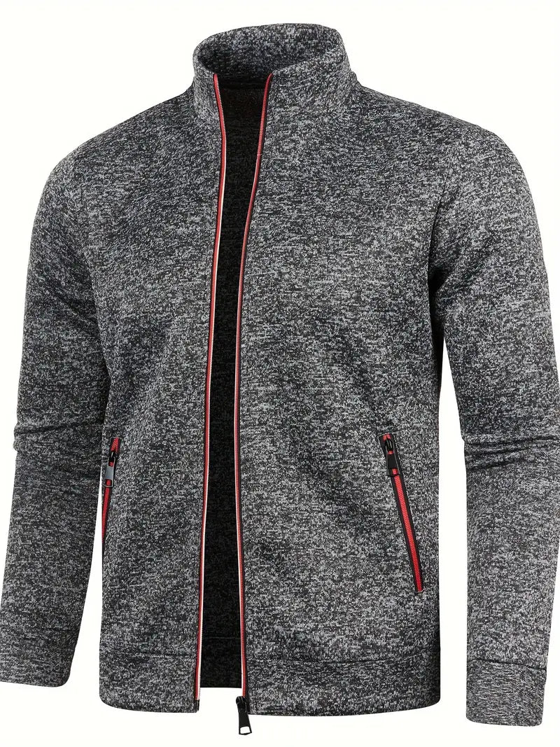 Levoire | Veste ajustée à manches longues avec fermeture éclair gris foncé