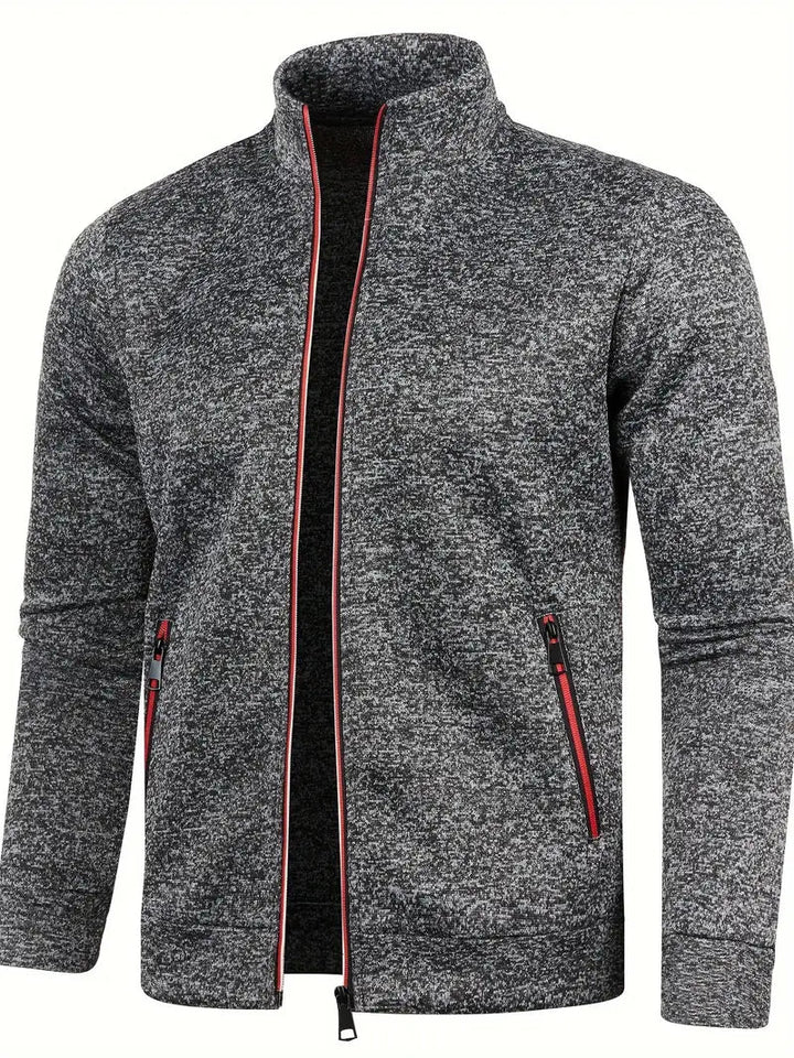 Levoire | Veste ajustée à manches longues avec fermeture éclair gris foncé