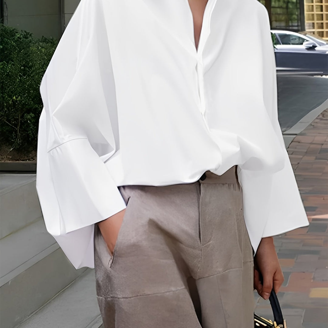 Levoire | Chemise Col Intemporel Avec Manches Longues À Poignets Blanc
