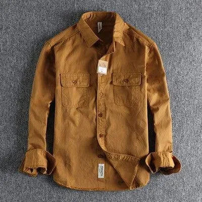 Levoire | Chemise à manches longues pour hommes multicolore Khaki