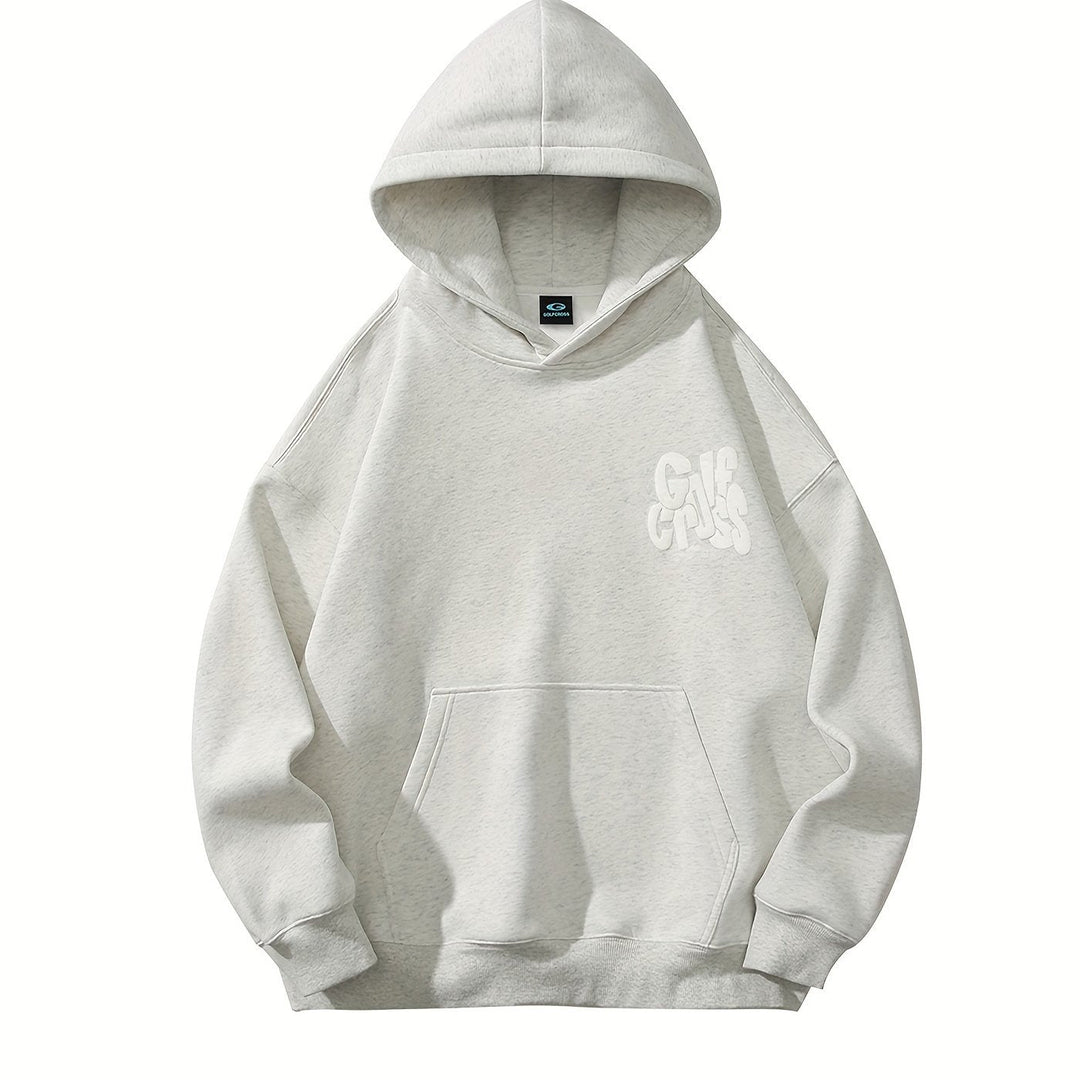 Levoire | Sweat À Capuche Homme De Style Kattyyli Avec Capuche Et Poche Kangourou Fleur blanche Grise