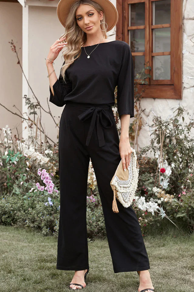 Levoire | Combinaison En Lin Pour Femmes Jambes Larges & Ceinture