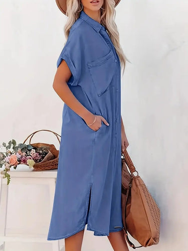 Levoire | Élégante Robe Chemise Avec Boutons Et Fentes