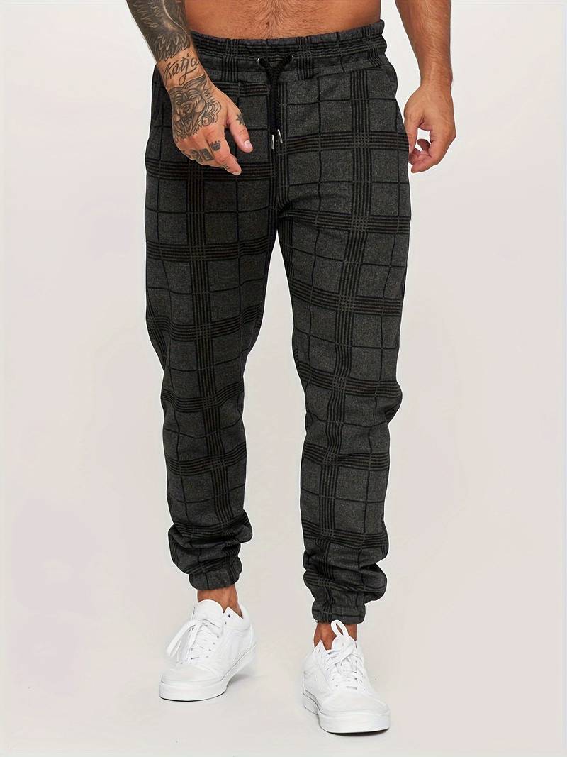 Levoire | Pantalon de course à slim fit à pois pour hommes Noir