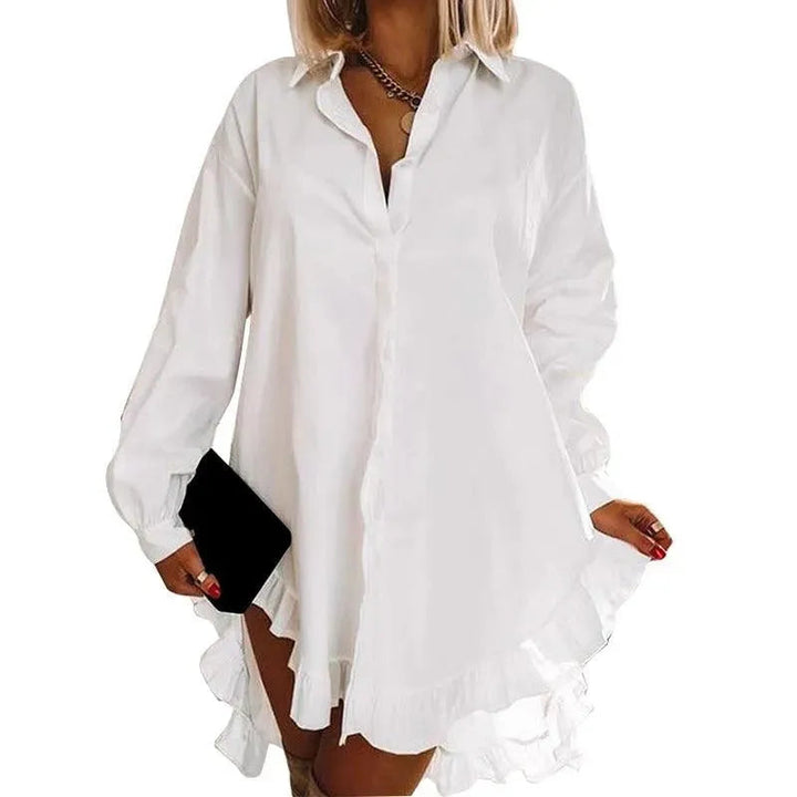 Levoire | T-shirt en dentelle blanche pour femme à forme irrégulière